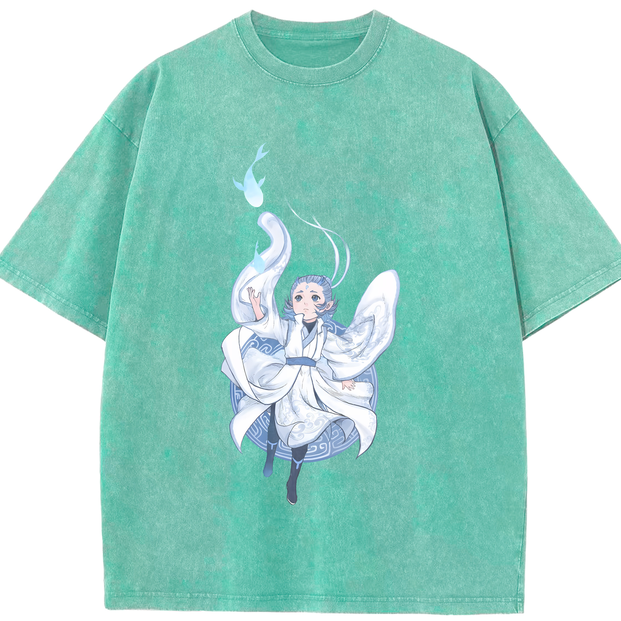 （画像用） Ne Zha 2 ナタ 魔童の大暴れ 綿100% ヴィンテージ風 半袖Tシャツ（フロントプリント）